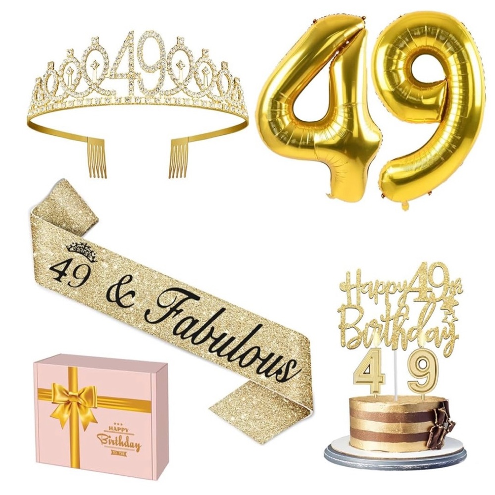 Elegant Gold Birthday Party Decoration Set